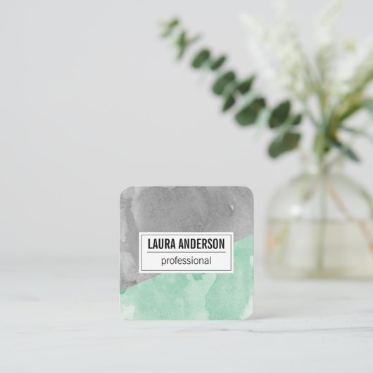 水彩2トーン スクエア名刺 (スタンド正面)