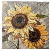 水彩2光沢ひまわりコレクシエレガントョン タイル (正面)