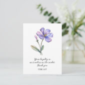 水彩2月バイオレット誕生花ありがとう ポストカード (スタンド正面)