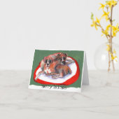 水彩2枚絵画のクリスマスボクサー カード (黄色い花)