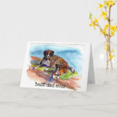 水彩2絵画ボクサー、ビーザー&ポップ、スプーツ カード (黄色い花)