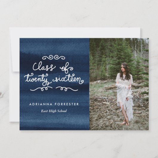 水彩2016年原稿大学院写真 招待状 (正面)