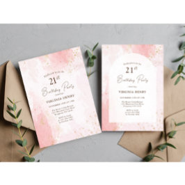 水彩21歳の誕生日パーティー 招待状