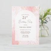 水彩21歳誕生日パーティー 招待状 (スタンド正面)