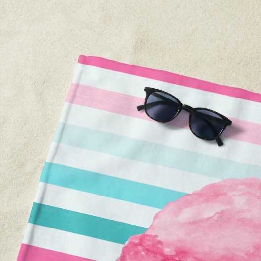 水彩3スコップアイスクリーパーソナライズされたム ビーチタオル (インサイチュ)