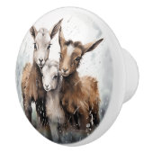 水彩3ベビーヤギin雨 セラミックノブ (右)