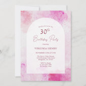 水彩30歳の誕生日 招待状 (正面)