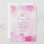 水彩30歳の誕生日 招待状 (正面)