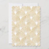 水彩3D白い花金ゴールドブライダルシャワー 招待状 (裏面)