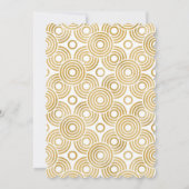 水彩3D白い花金ゴールドブライダルシャワー 招待状 (裏面)