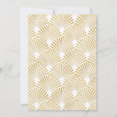 水彩3D白い花  ゴールド  ブライダルシャワー 招待状 (裏面)