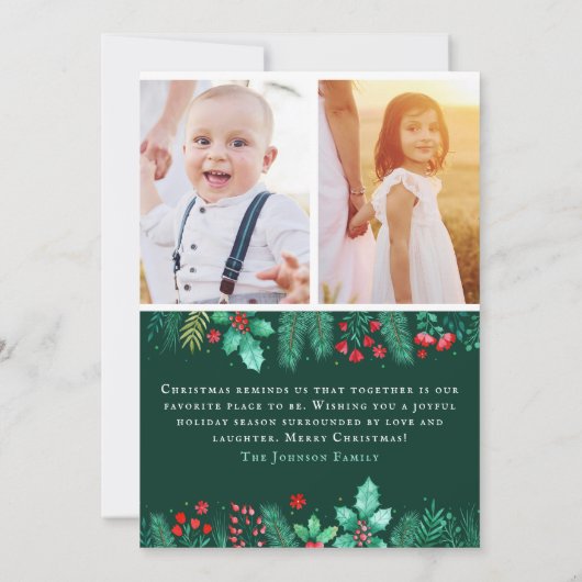 水彩4フォトクリスマスカード前面+背面 シーズンカード (裏面)