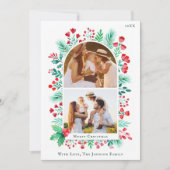 水彩4フォトクリスマスカード前面+背面 シーズンカード (正面)