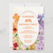 水彩40thフォトカスタム誕生日Inv シーズンカード (正面)