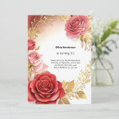 水彩50歳誕生日招待状 招待状 (スタンド正面)