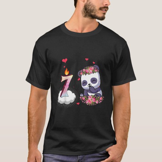 水彩7位7位パンダ Tシャツ (正面)