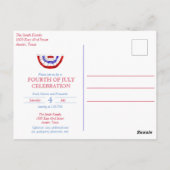 水彩7月4日パーティー ポストカード (裏面)