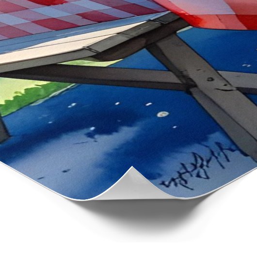 水彩7月BBQ4日 ポスター (角)