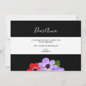 水彩　あなたは私のウェディングパーティーに？カード 招待状 (裏面)