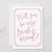 水彩　あなたは私のブライズメイドになってくれる？　プロポーズカード 招待状 (正面)