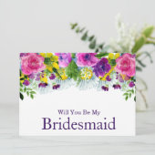 水彩　あなたは私のブライズメイドになってくれる？ 招待状 (スタンド正面)