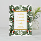 水彩　お祭りグリーン　ホリデーカード　箔押し 箔シーズンカード (立ち正面)