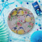 水彩 – かわいいスズメ ペーパープレート (パーティー)