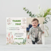 水彩 かわいいドラゴン 誕生日お礼カード 招待状 (スタンド正面)