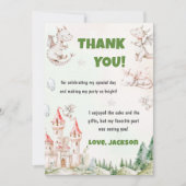 水彩 かわいいドラゴン 誕生日お礼カード 招待状 (正面)