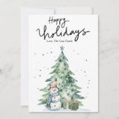 水彩 かわいい雪だるま クリスマス フラット (正面)