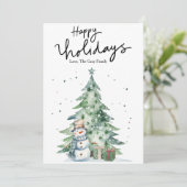 水彩 かわいい雪だるま クリスマス フラット (スタンド正面)