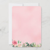 水彩 かわいい ピンク クマ ちゃん 赤ちゃん お披露目パーティー 招待状 (裏面)