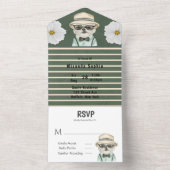 水彩 かわいい 犬の男の子 ベビーシャワー オールインワン招待状 (内側)