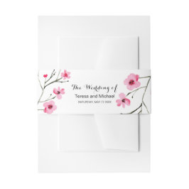 水彩、さくらんぼ結婚咲き 招待状ベリーバンド