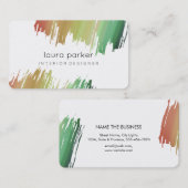 水彩(ばちゃばちゃ)跳ねるエレガント抽象芸術モダンシック 名刺 (正面/裏面)