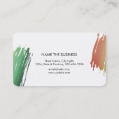 水彩(ばちゃばちゃ)跳ねるエレガント抽象芸術モダンシック 名刺 (裏面)