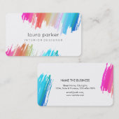 水彩（ばちゃばちゃ）跳ねるエレガント抽象芸術モダンシック 名刺 (正面/裏面)