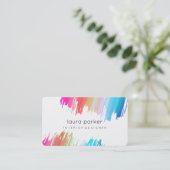 水彩（ばちゃばちゃ）跳ねるエレガント抽象芸術モダンシック 名刺 (スタンド正面)