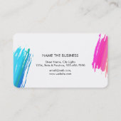 水彩（ばちゃばちゃ）跳ねるエレガント抽象芸術モダンシック 名刺 (裏面)