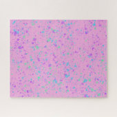 水彩（ばちゃばちゃ）跳ねるオンピンクパズル ジグソーパズル (横)