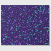 水彩(ばちゃばちゃ)跳ねるオン濃紫ラッピング紙 ラッピングペーパー (フラット)