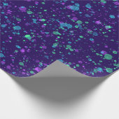 水彩(ばちゃばちゃ)跳ねるオン濃紫ラッピング紙 ラッピングペーパー (角)
