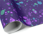 水彩(ばちゃばちゃ)跳ねるオン濃紫ラッピング紙 ラッピングペーパー (ロールコーナー)