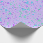 水彩（ばちゃばちゃ）跳ねるオン紫ラッピング紙 ラッピングペーパー (角)