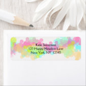 水彩(ばちゃばちゃ)跳ねるカラフル抽象デザイン ラベル (インサイチュ)