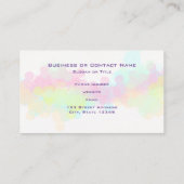 水彩（ばちゃばちゃ）跳ねるカラフル抽象デザイン 名刺 (裏面)