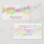 水彩（ばちゃばちゃ）跳ねるカラフル抽象デザイン 名刺 (正面/裏面)