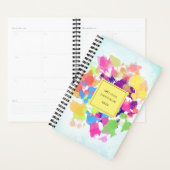 水彩(ばちゃばちゃ)跳ねるカラフル抽象芸術モダン プランナー手帳 (ディスプレー)