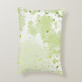 水彩(ばちゃばちゃ)跳ねるグリーンとセージ アクセントクッション (裏面(縦))
