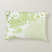 水彩(ばちゃばちゃ)跳ねるグリーンとセージ アクセントクッション (裏面)